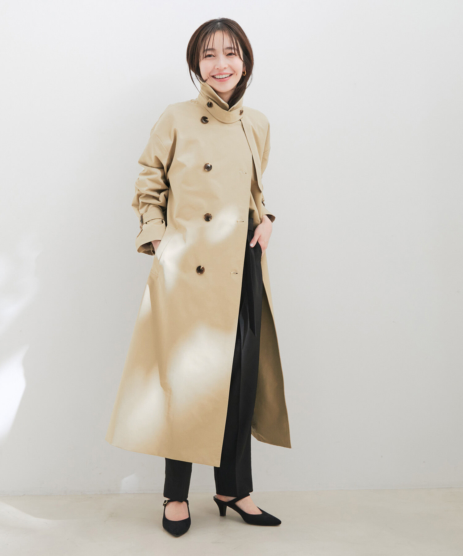 VIS「【撥水・花粉ガード】オーバーサイズトレンチコート」|トレンチコート|