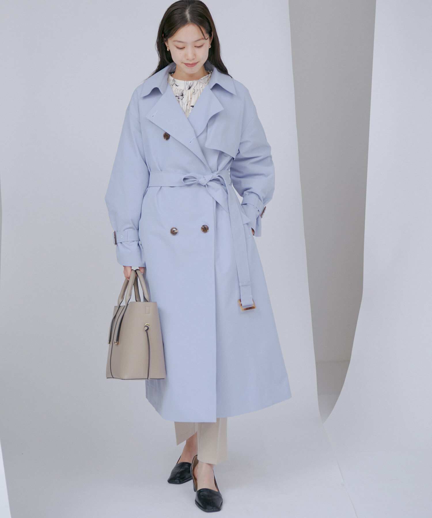 VIS「【撥水・花粉ガード】オーバーサイズトレンチコート」|トレンチコート|