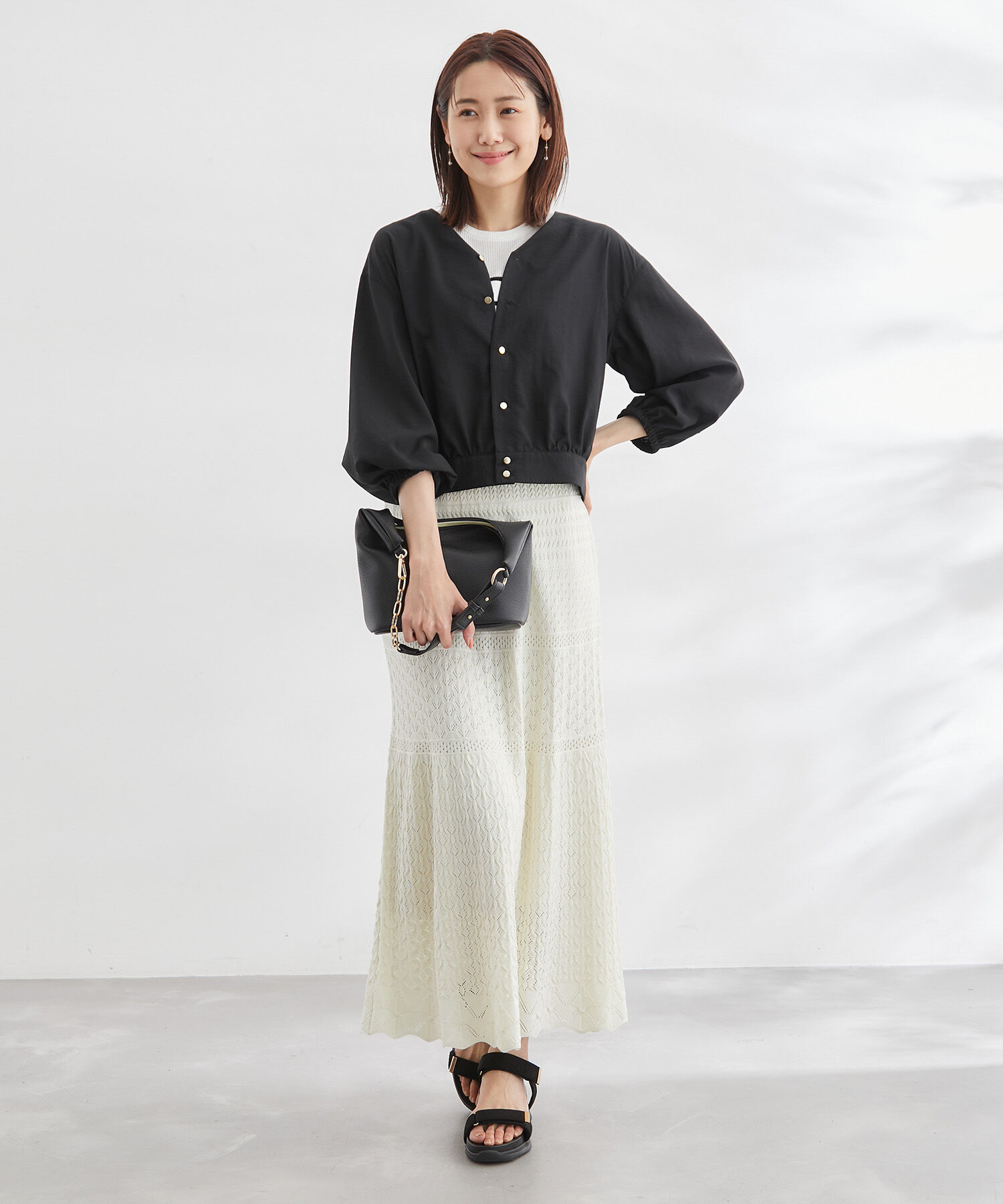 Rope&rsquo;Picnic「ショートレングスブラウスカーディガン」|カーディガン|