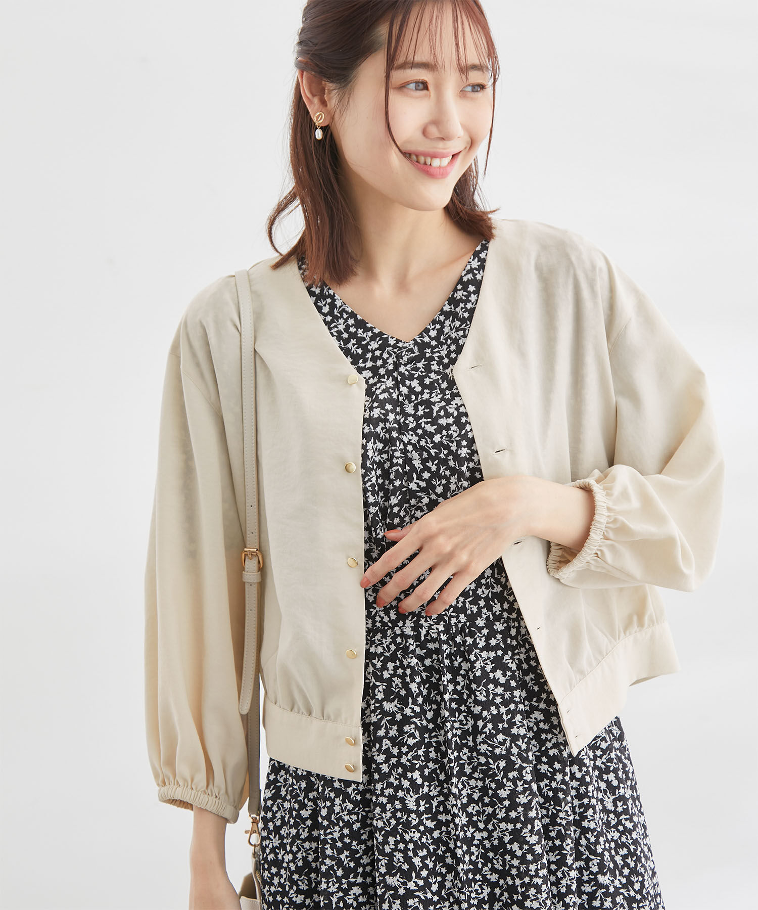 Rope&rsquo;Picnic「ショートレングスブラウスカーディガン」|カーディガン|ベージュ(27)