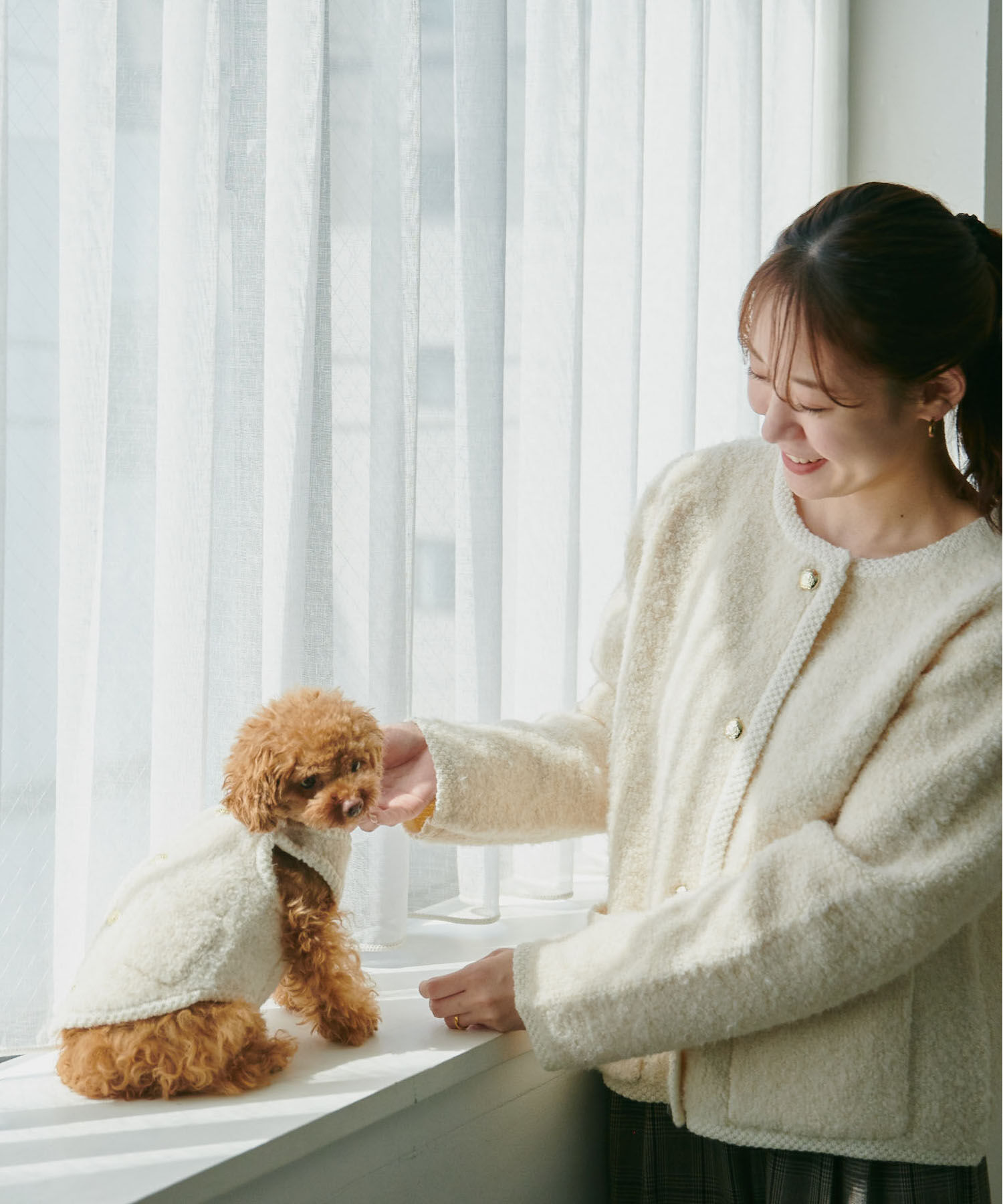 Rope&rsquo;Picnic「リンクコーデ/ループ編みゴールドボタンニットカーディガン」|カーディガン|