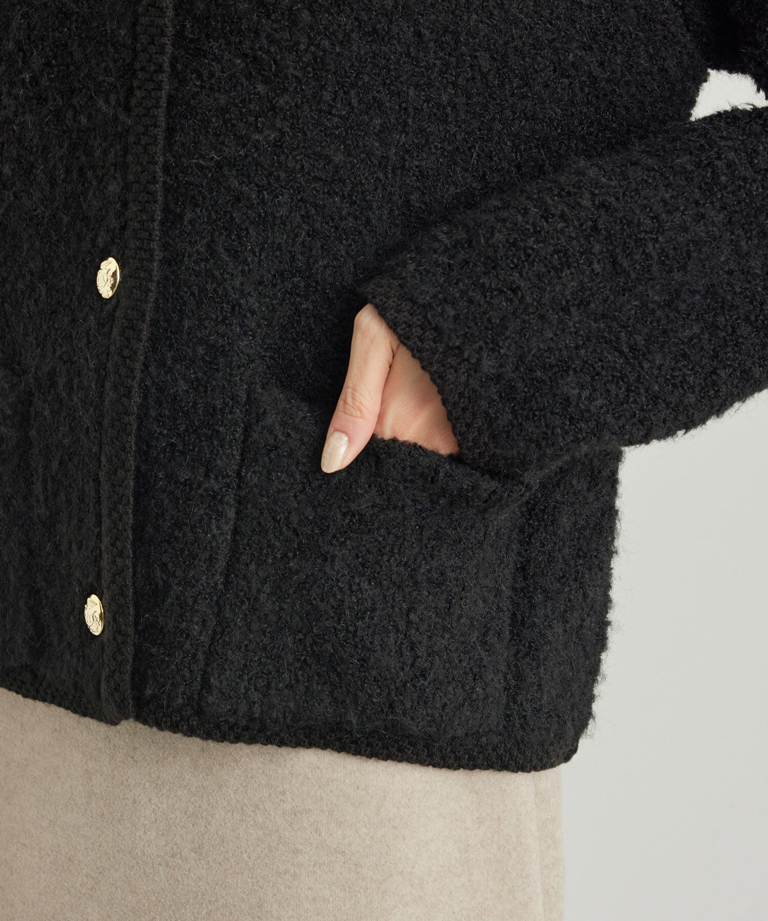 Rope&rsquo;Picnic「リンクコーデ/ループ編みゴールドボタンニットカーディガン」|カーディガン|