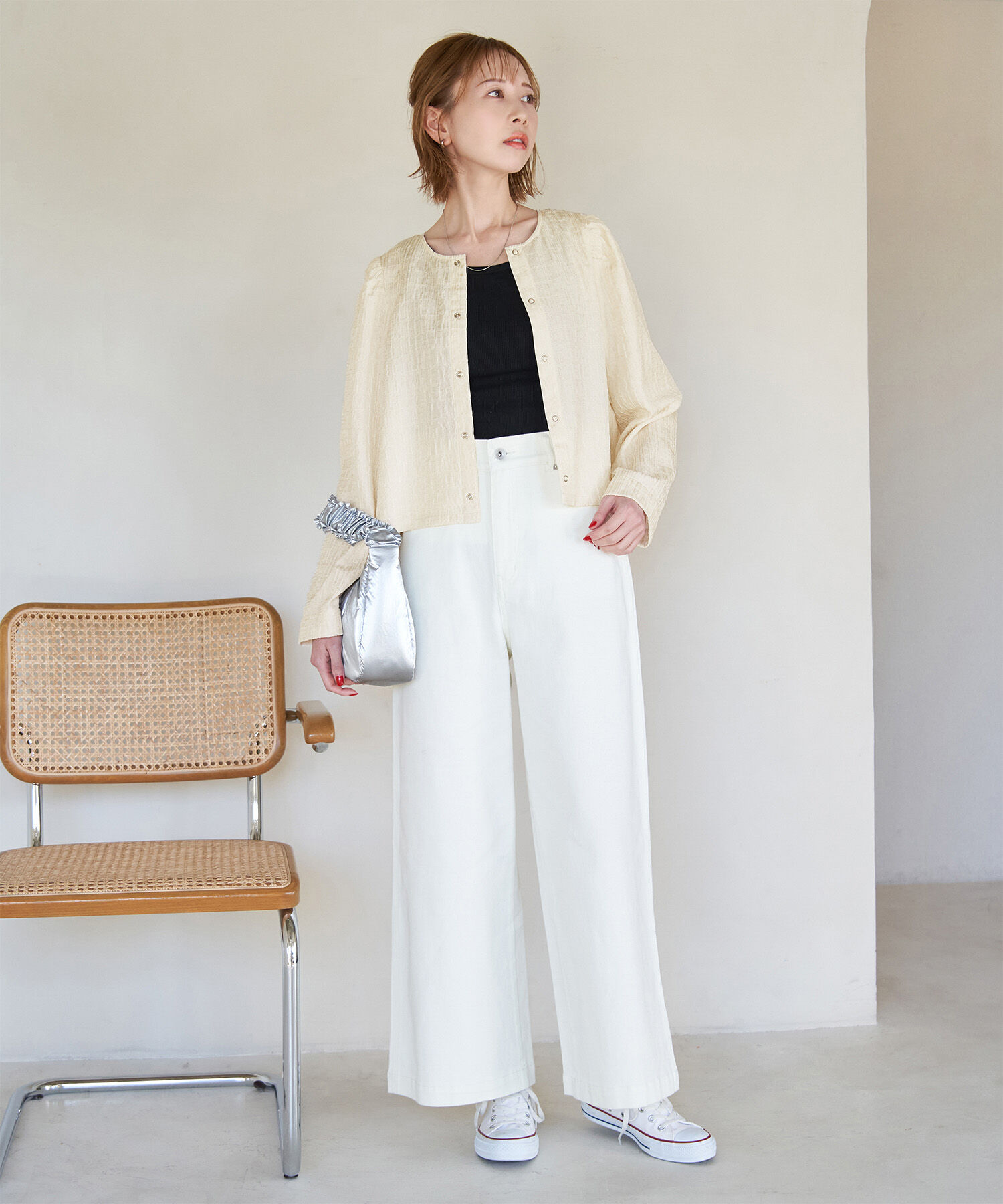 Rope&rsquo;Picnic「ジャガードブラウスカーディガン」|カーディガン|