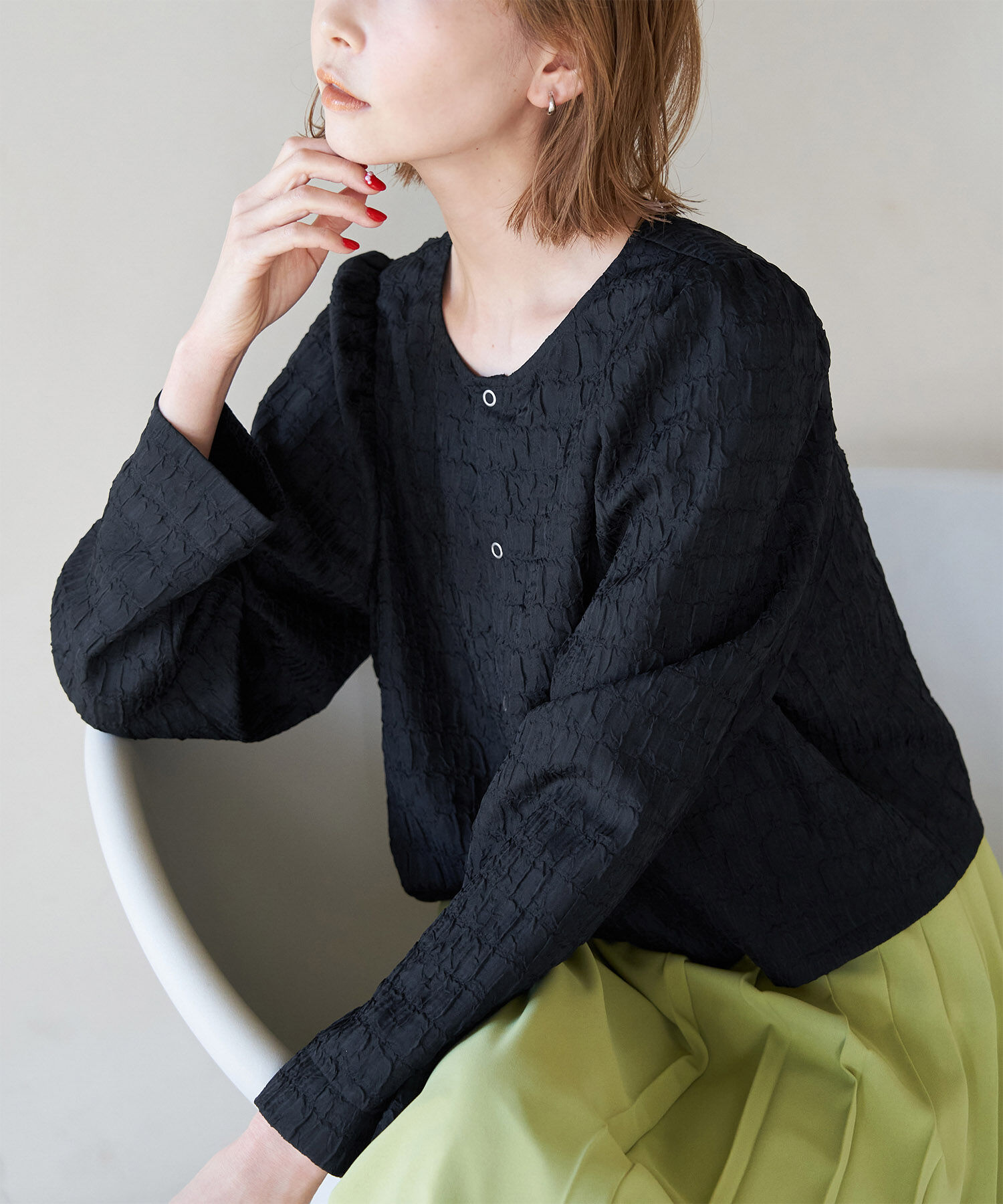 Rope&rsquo;Picnic「ジャガードブラウスカーディガン」|カーディガン|