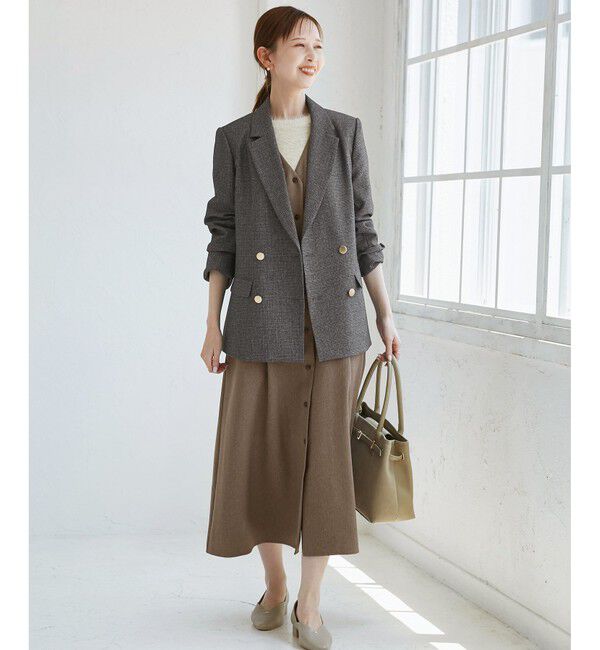 Rope&rsquo;Picnic「レディハンサムシリーズ ウールライクウエストタックジャンパースカート/セットアップ対応」|ワンピース|