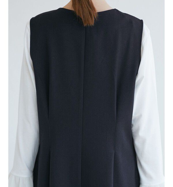 Rope&rsquo;Picnic「レディハンサムシリーズ ウールライクウエストタックジャンパースカート/セットアップ対応」|ワンピース|