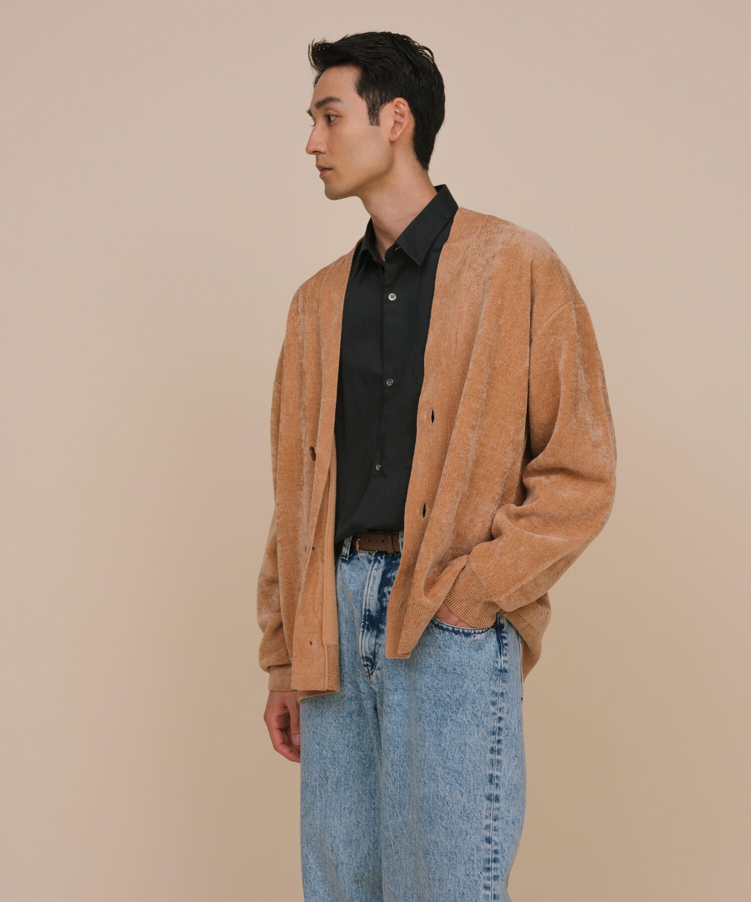 ADAM ET ROPE'「モールヤーン オーバーサイズ カーディガン / サスティナブル / ユニセックス」|カーディガン|ベージュ(27)