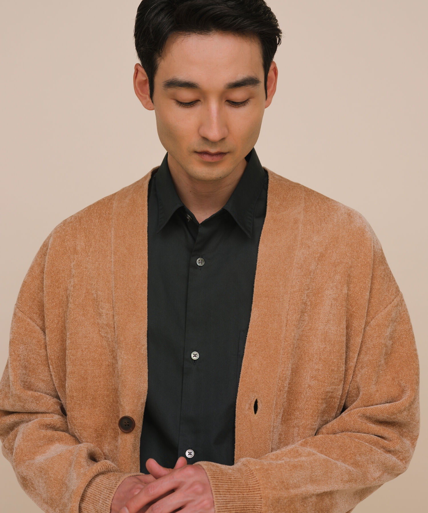 ADAM ET ROPE'「モールヤーン オーバーサイズ カーディガン / サスティナブル / ユニセックス」|カーディガン|