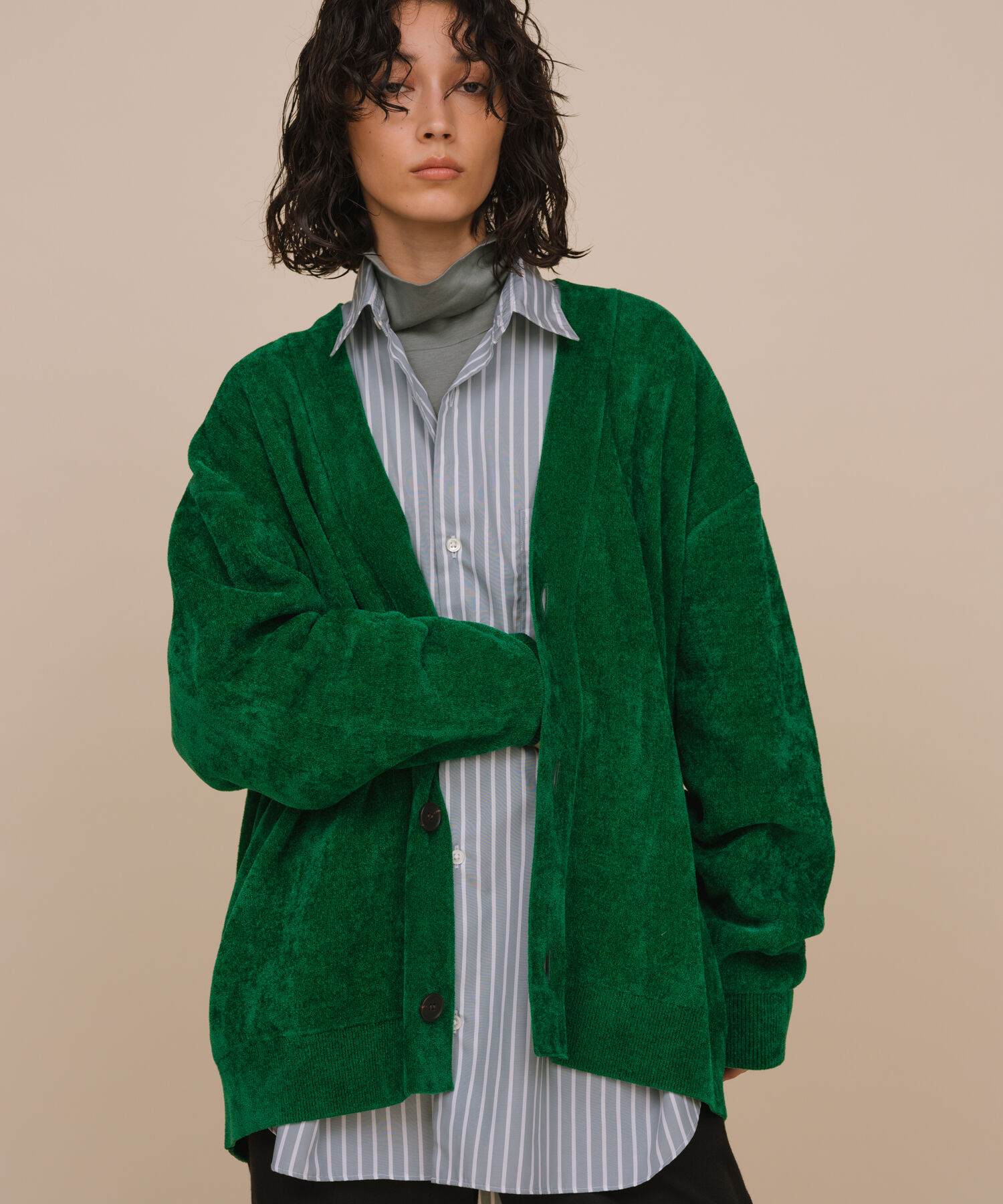 ADAM ET ROPE'「モールヤーン オーバーサイズ カーディガン / サスティナブル / ユニセックス」|カーディガン|