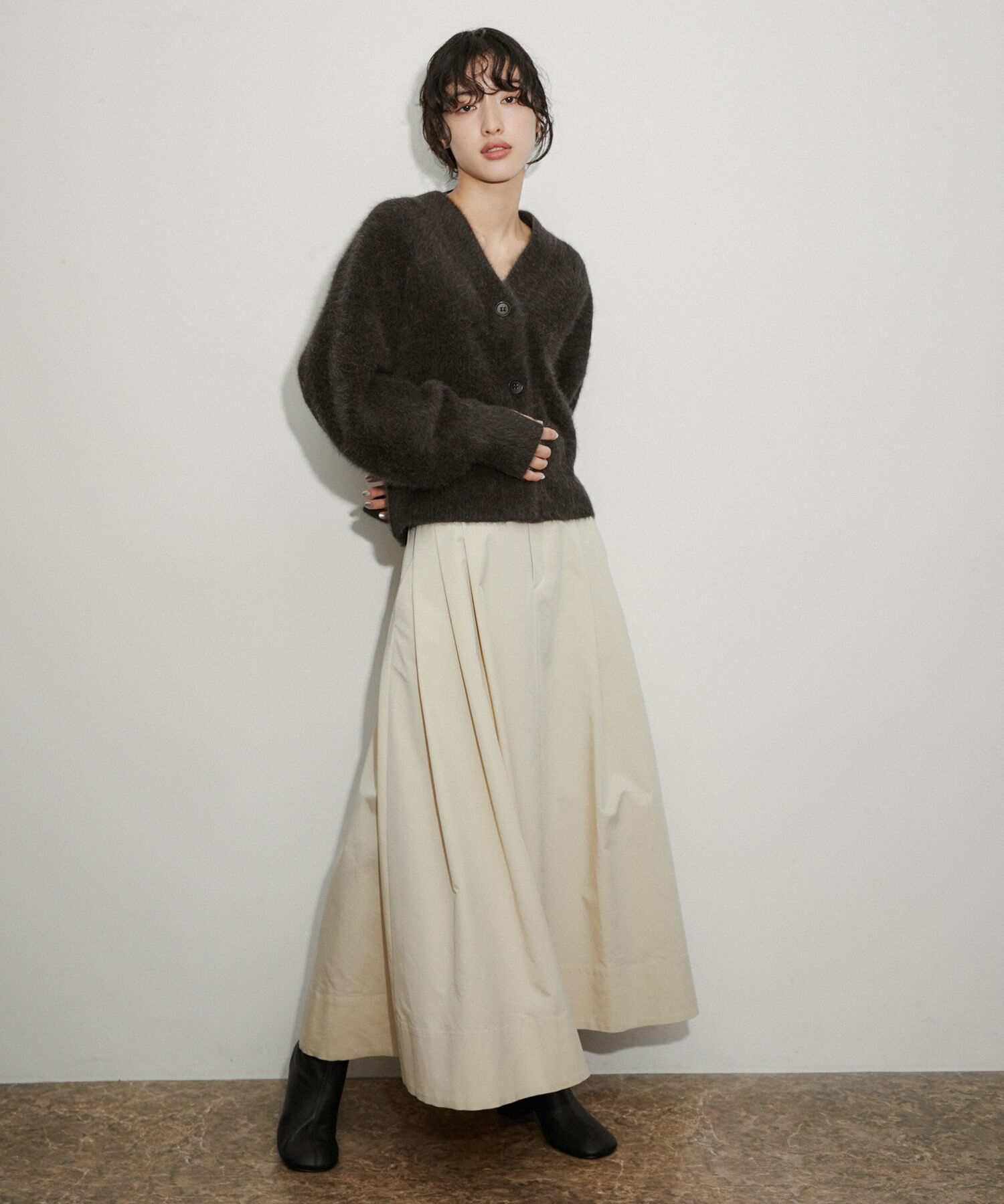 ADAM ET ROPE'「ファーニットカーディガン」|カーディガン|