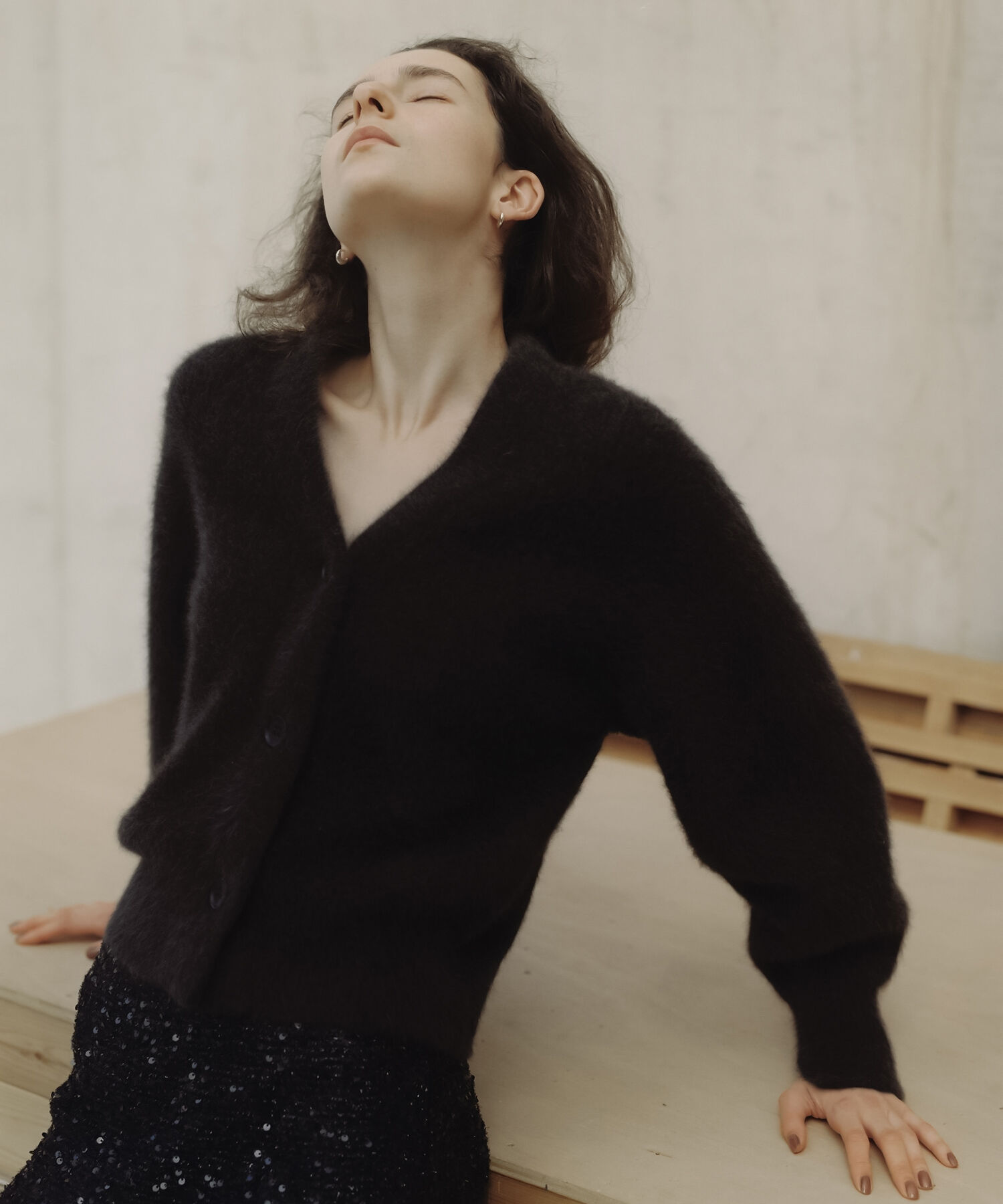 ADAM ET ROPE'「ファーニットカーディガン」|カーディガン|