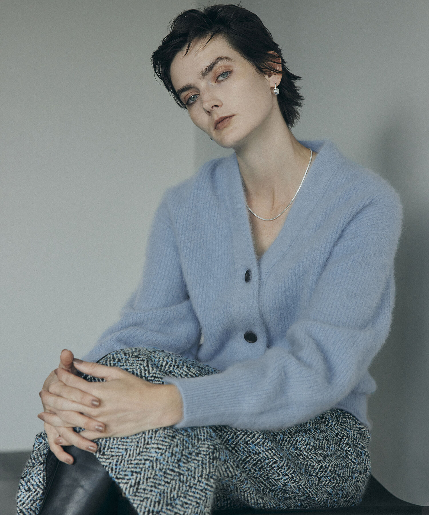 ADAM ET ROPE'「ファーニットカーディガン」|カーディガン|