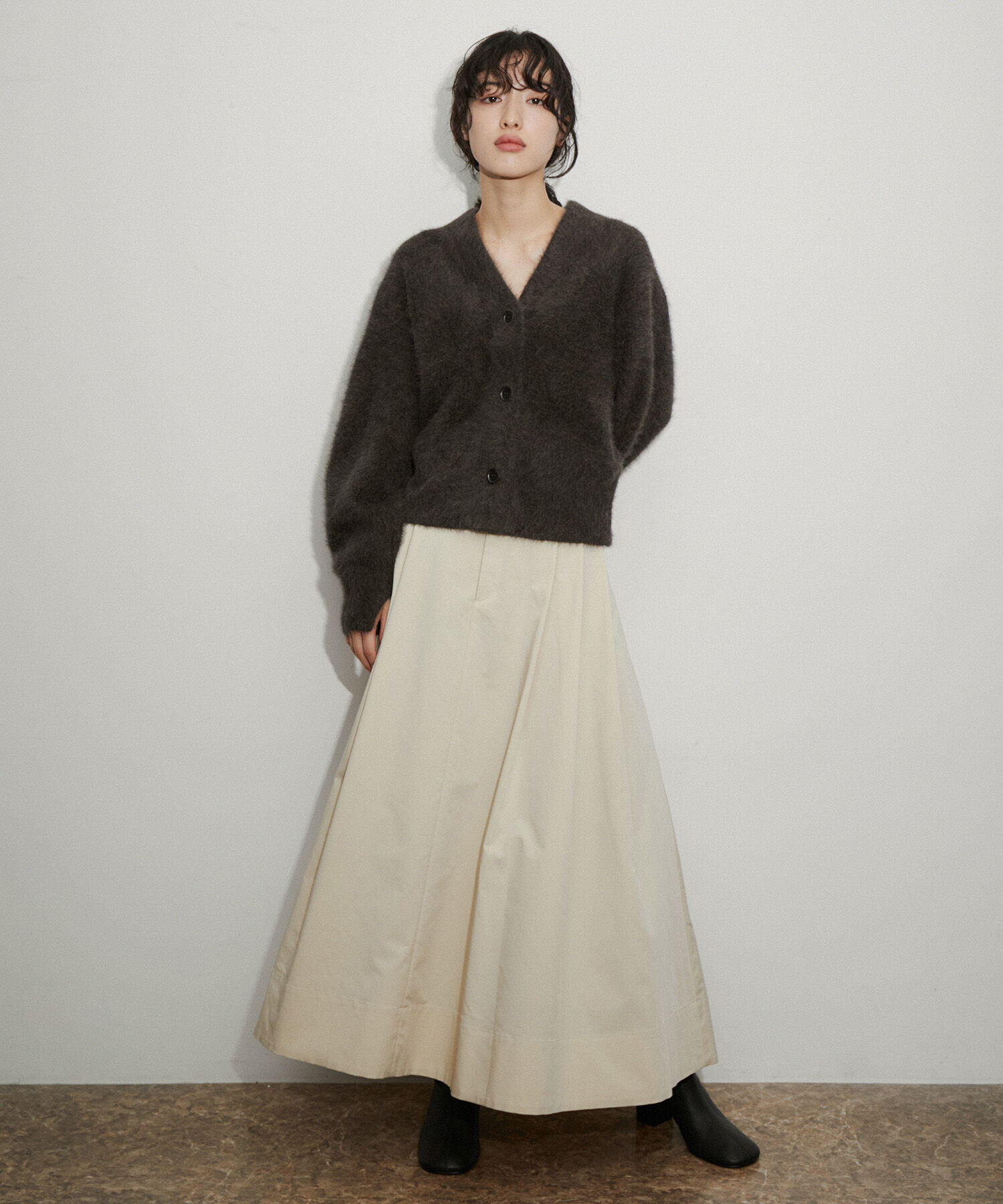 ADAM ET ROPE'「ファーニットカーディガン」|カーディガン|