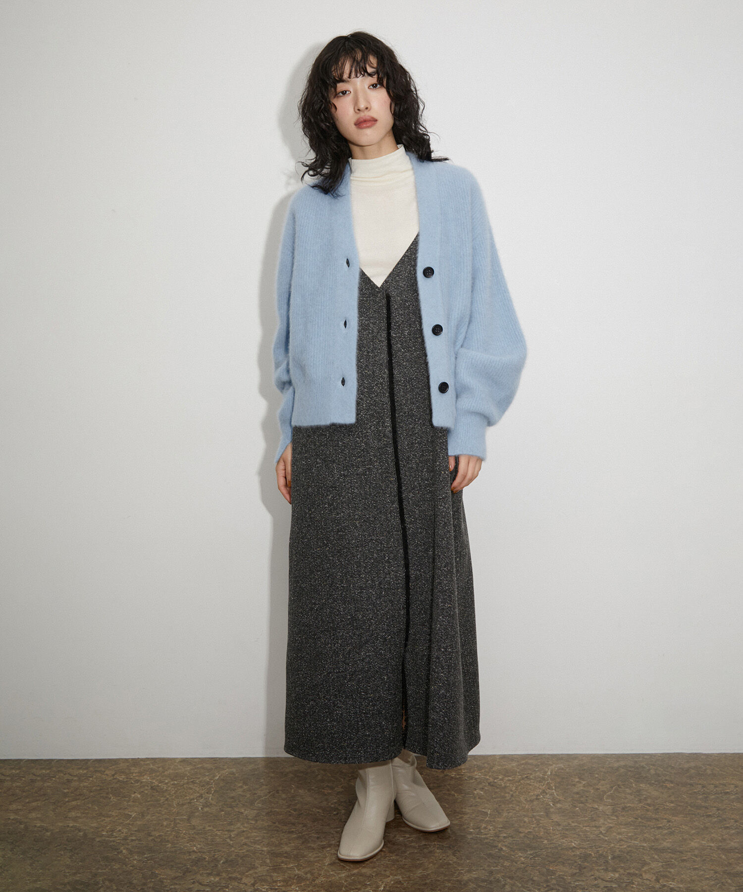 ADAM ET ROPE'「ファーニットカーディガン」|カーディガン|