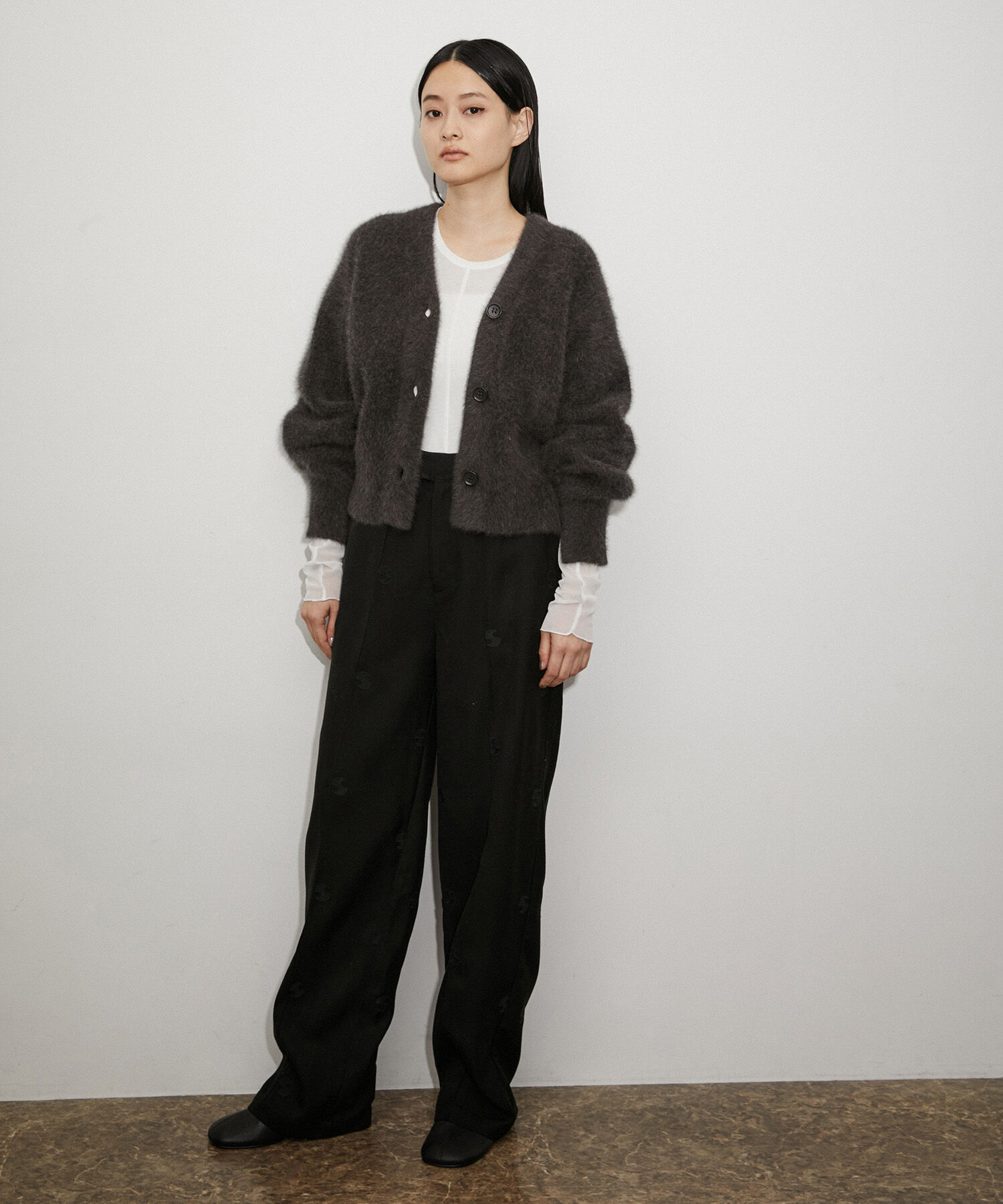 ADAM ET ROPE'「ファーニットカーディガン」|カーディガン|