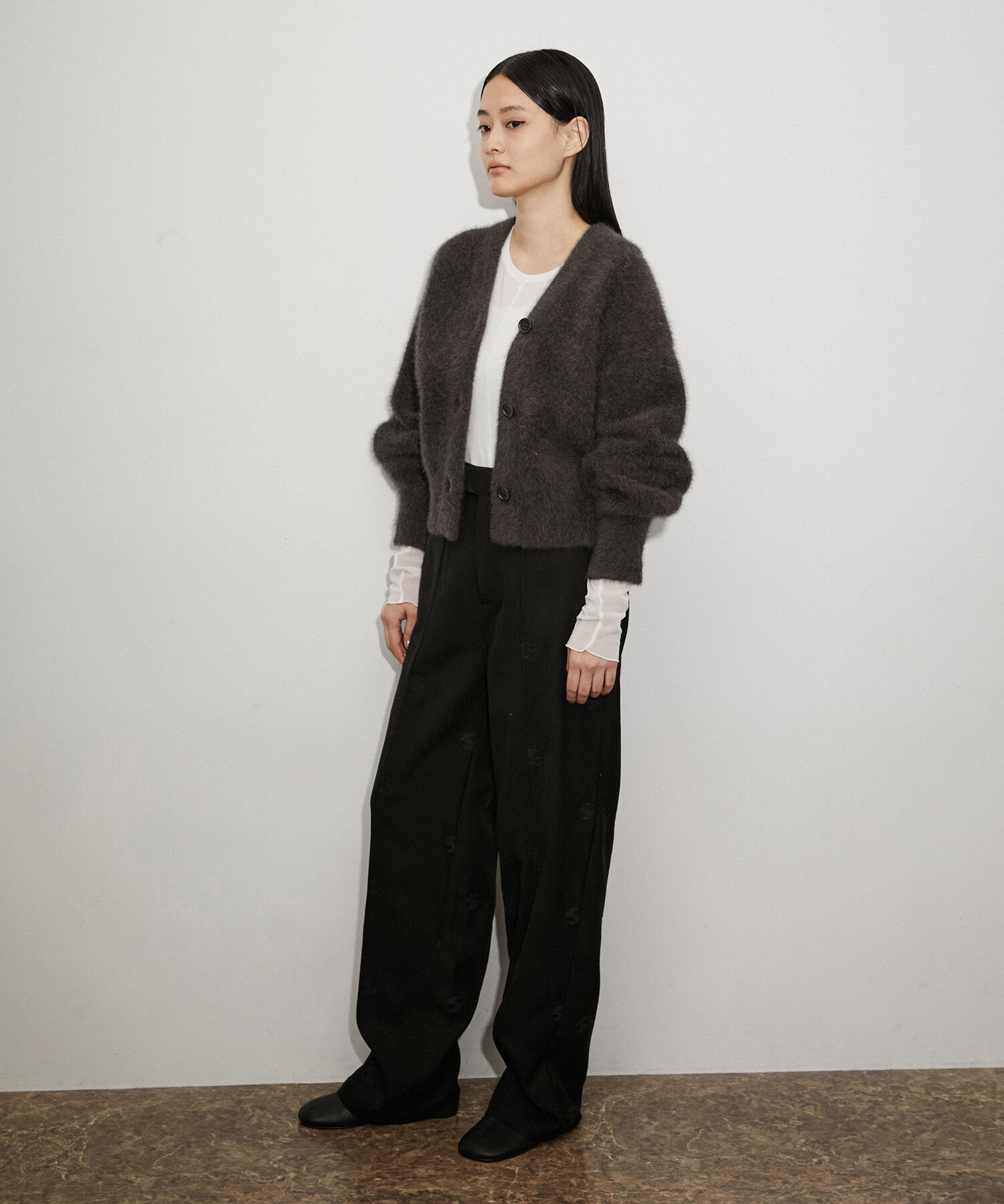 ADAM ET ROPE'「ファーニットカーディガン」|カーディガン|