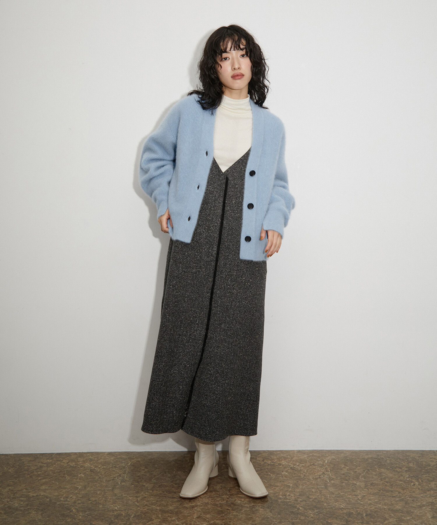 ADAM ET ROPE'「ファーニットカーディガン」|カーディガン|