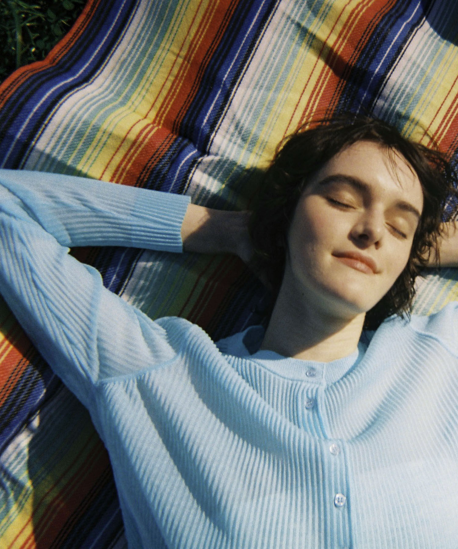 ADAM ET ROPE'「【洗える】シアープリーツカーディガン」|カーディガン|