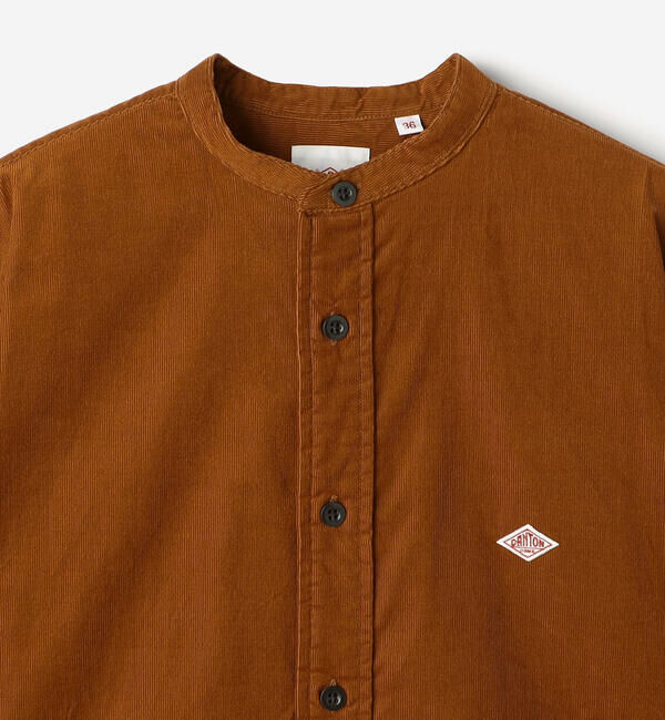 DANTON「DANTON | コーデュロイ バンドカラー長袖シャツ WOMEN」|シャツ・ブラウス|