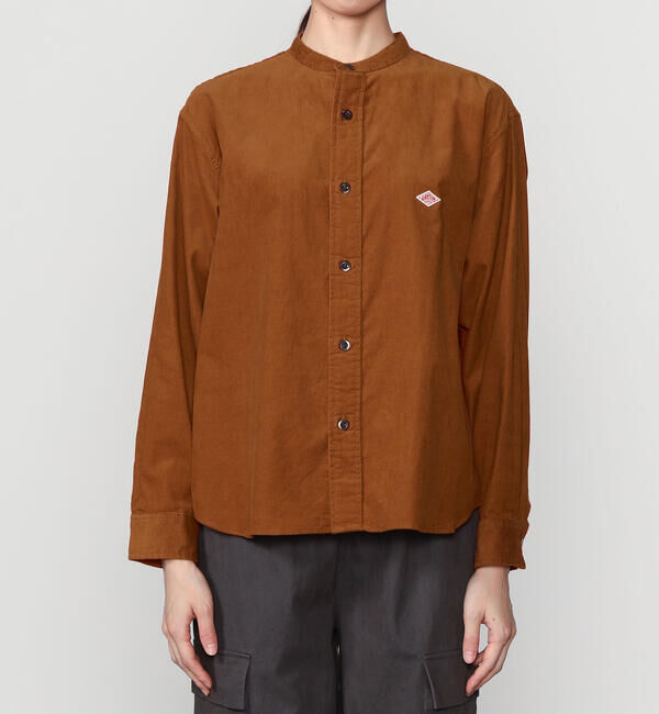 DANTON「DANTON | コーデュロイ バンドカラー長袖シャツ WOMEN」|シャツ・ブラウス|