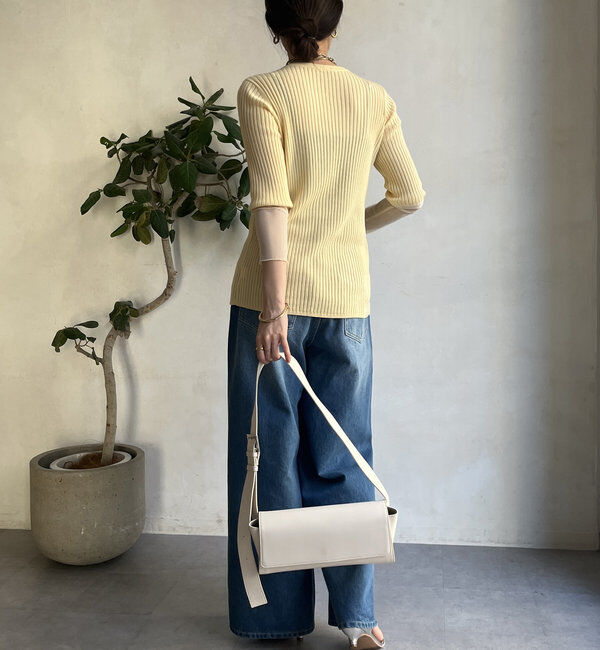  「【WEB限定】袖シアーリブカーディガン」|カーディガン|