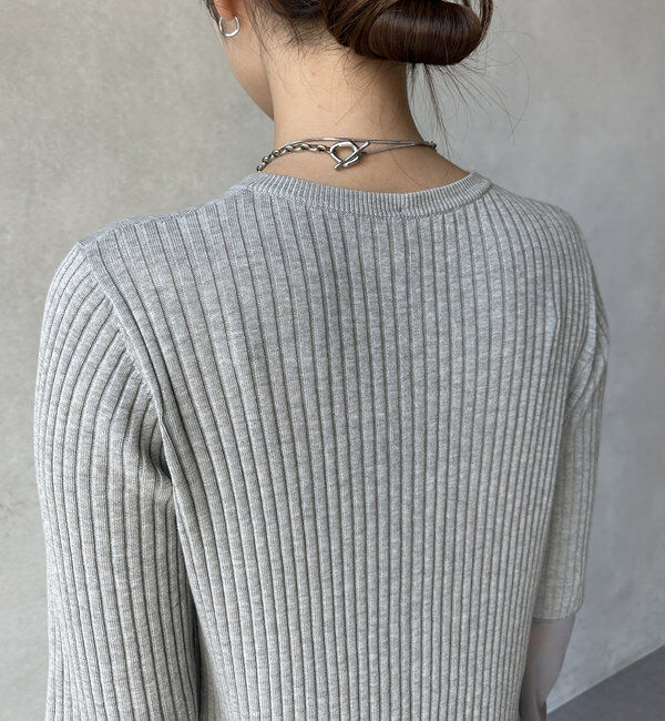  「【WEB限定】袖シアーリブカーディガン」|カーディガン|
