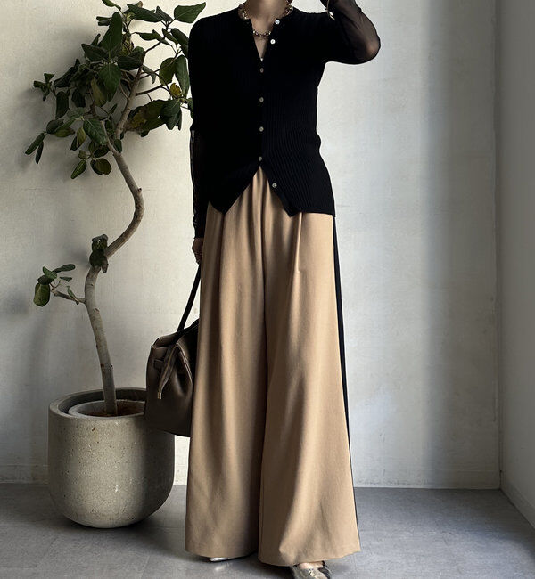  「【WEB限定】袖シアーリブカーディガン」|カーディガン|