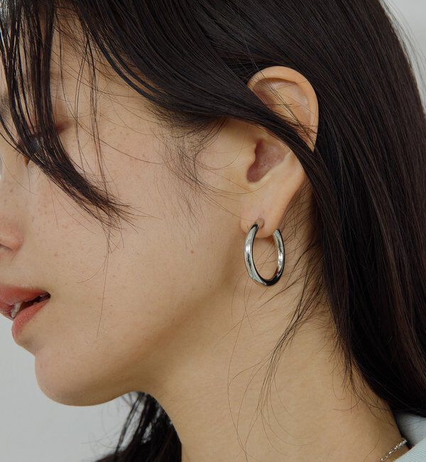  「メタルキャッチフープピアス」|リング|