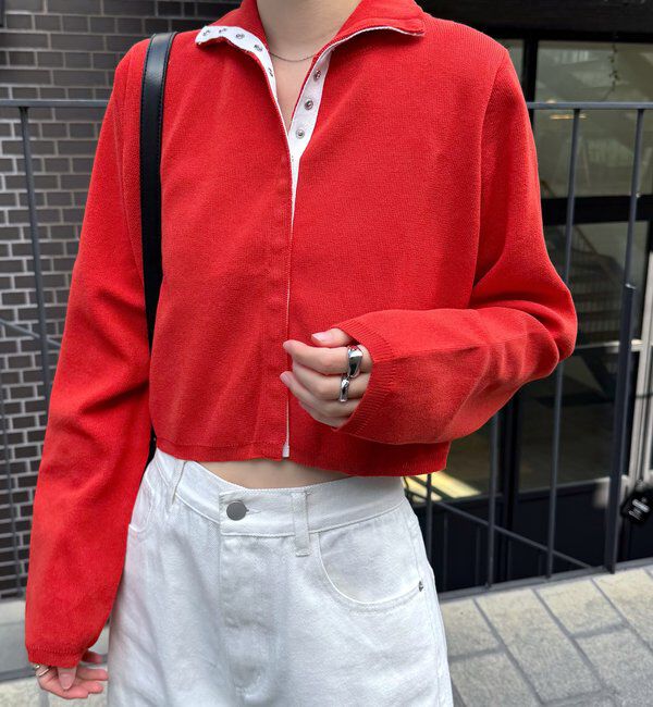  「[mline]配色ハイネックニット」|カーディガン|