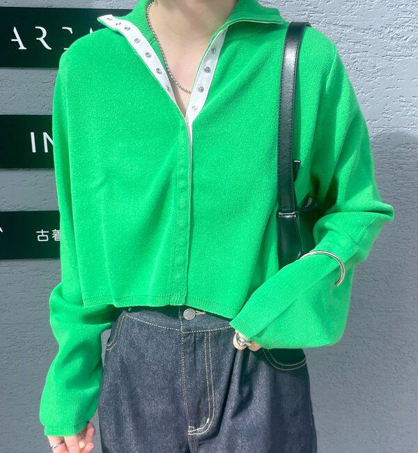  「[mline]配色ハイネックニット」|カーディガン|