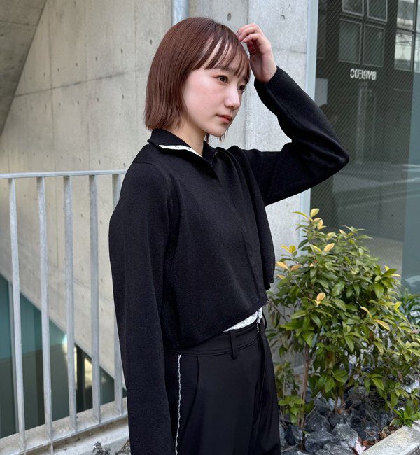  「[mline]配色ハイネックニット」|カーディガン|