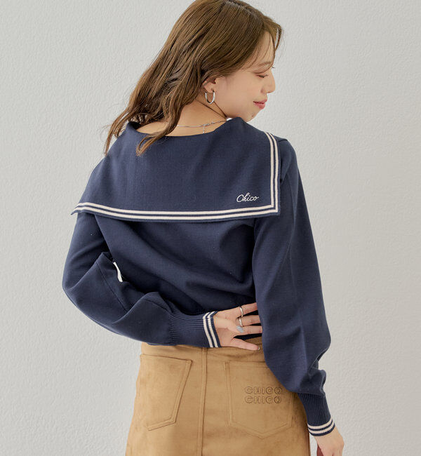  「セーラーカラーニットカーディガン」|カーディガン|