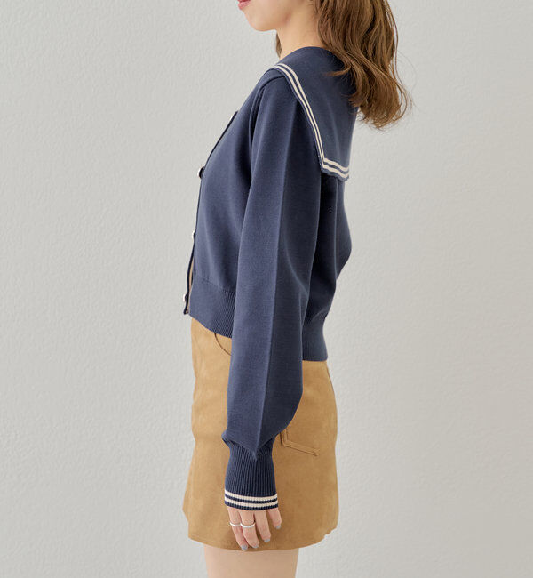  「セーラーカラーニットカーディガン」|カーディガン|