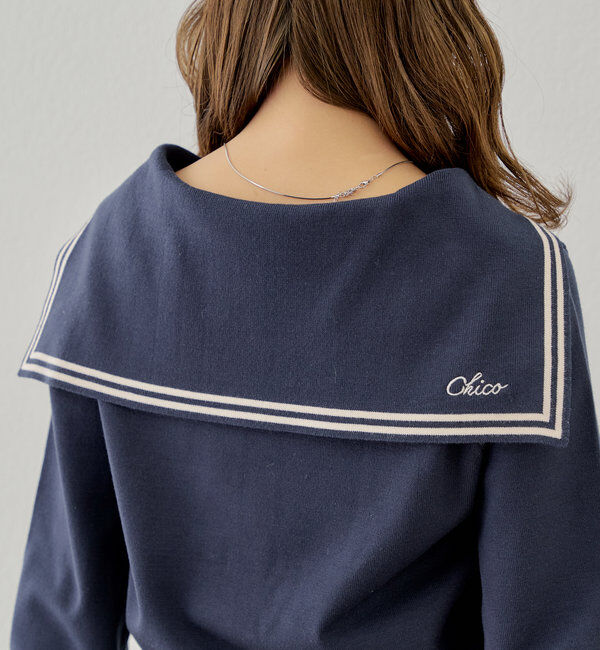  「セーラーカラーニットカーディガン」|カーディガン|