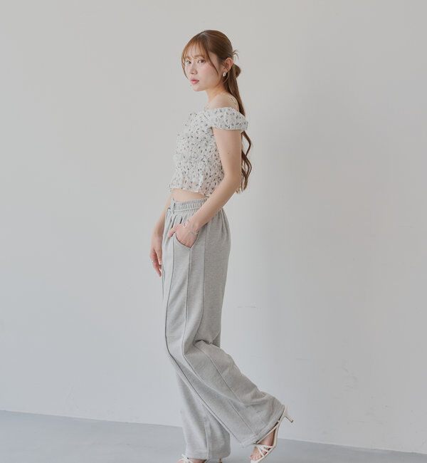  「カーブデザインドロストスウェットパンツ」|チノ|