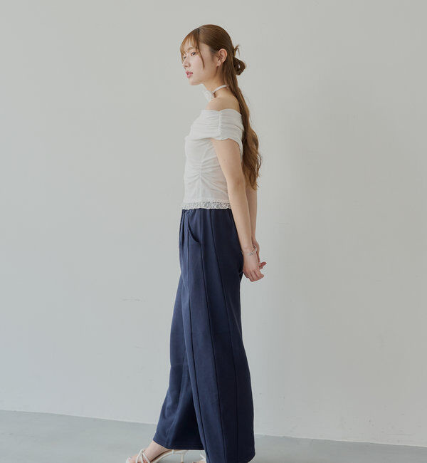  「カーブデザインドロストスウェットパンツ」|チノ|