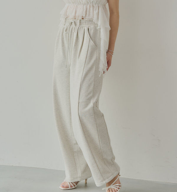  「カーブデザインドロストスウェットパンツ」|チノ|