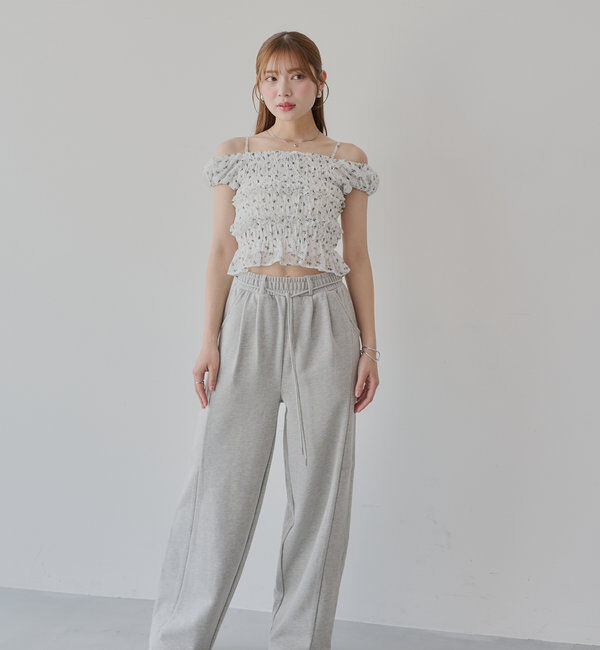  「カーブデザインドロストスウェットパンツ」|チノ|