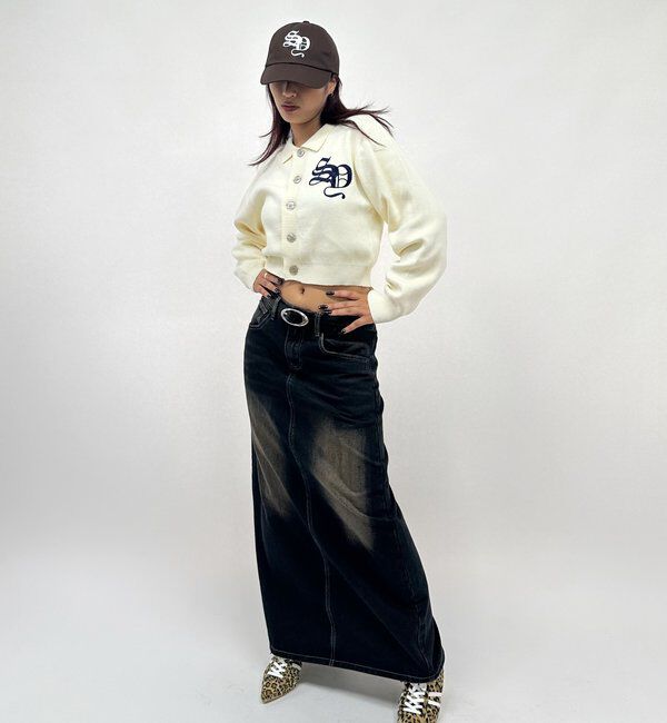  「【SLOPPY/スロッピー】SLOPPY 刺繍カーデ」|カーディガン|