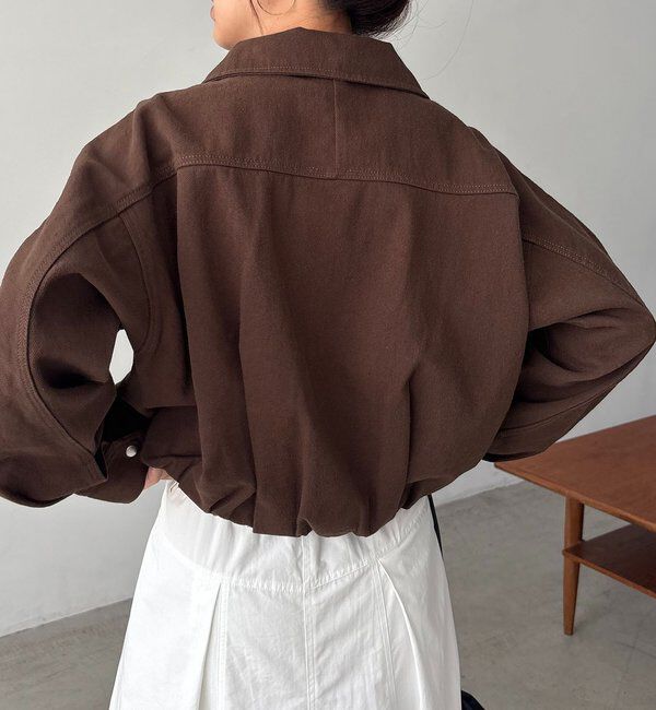  「【サイズ展開あり】ラウンドデニムブルゾン」|ブルゾン・スタジャン|