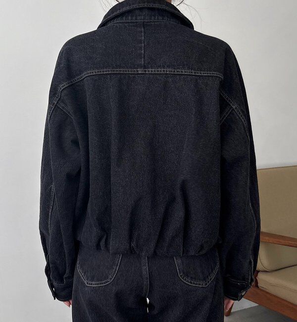  「【サイズ展開あり】ラウンドデニムブルゾン」|ブルゾン・スタジャン|