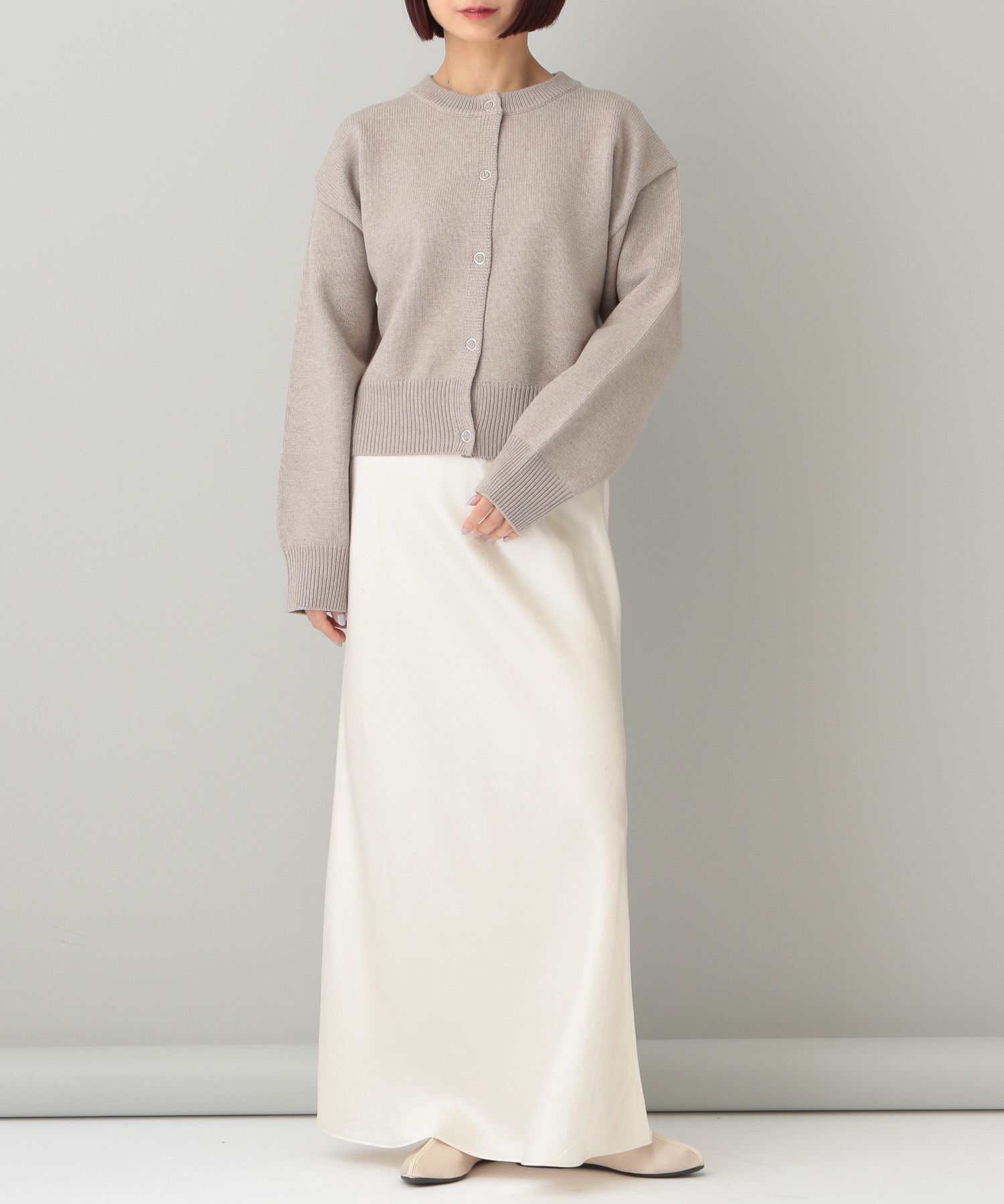 A part by 「【e/rm】リングボタンクルーカーディガン」|カーディガン|
