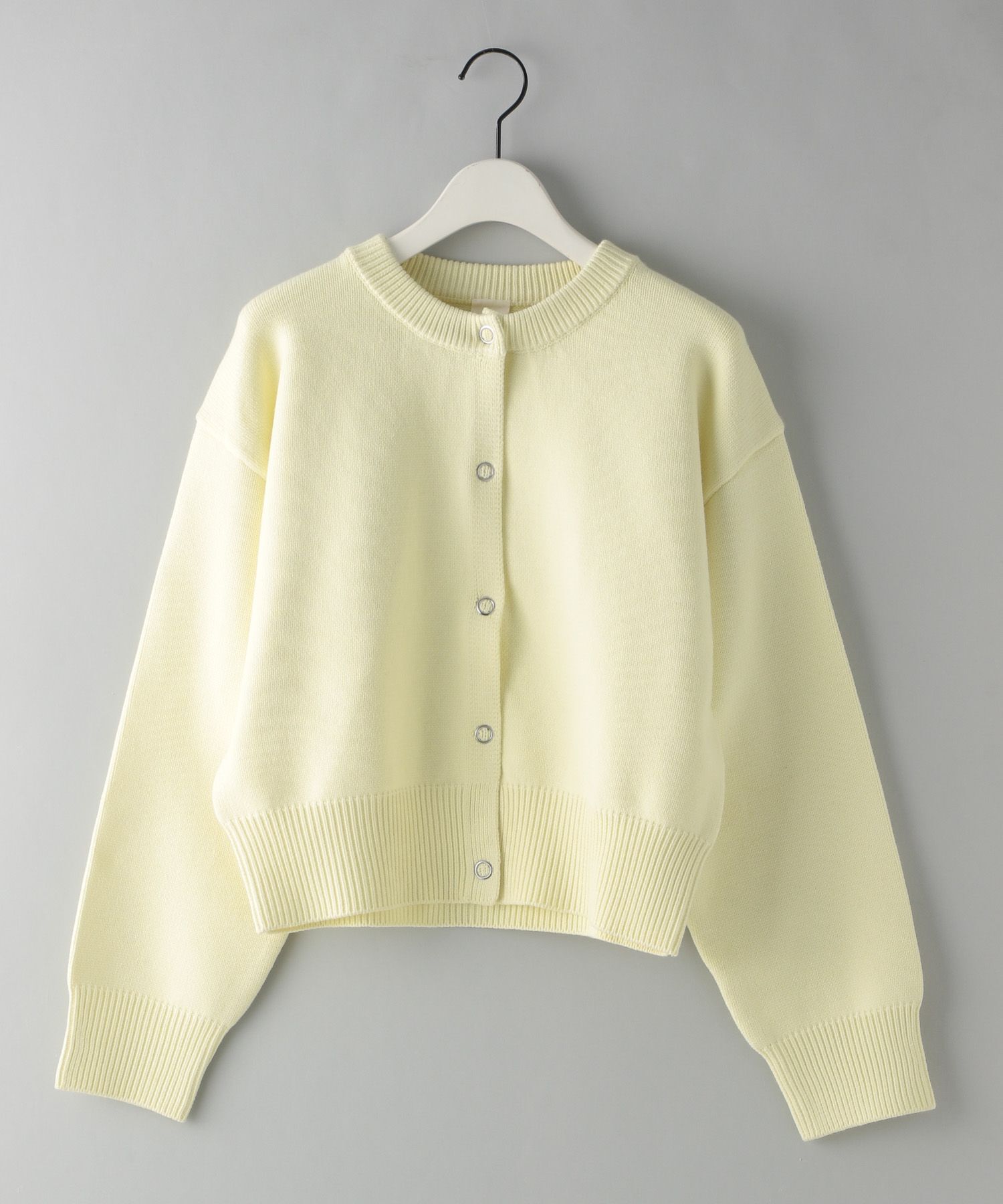 A part by 「【e/rm】リングボタンクルーカーディガン」|カーディガン|ライトイエロー