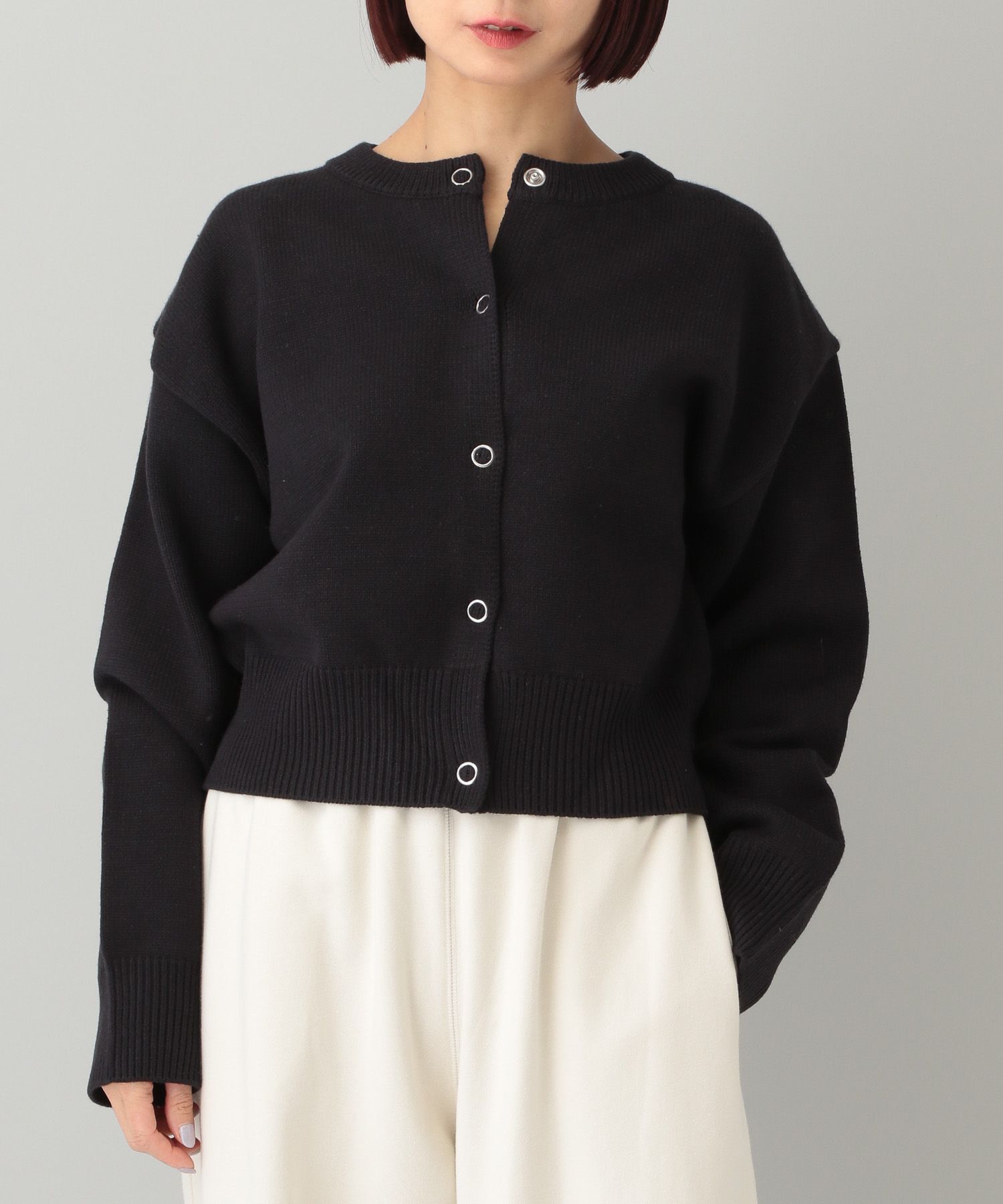 A part by 「【e/rm】リングボタンクルーカーディガン」|カーディガン|