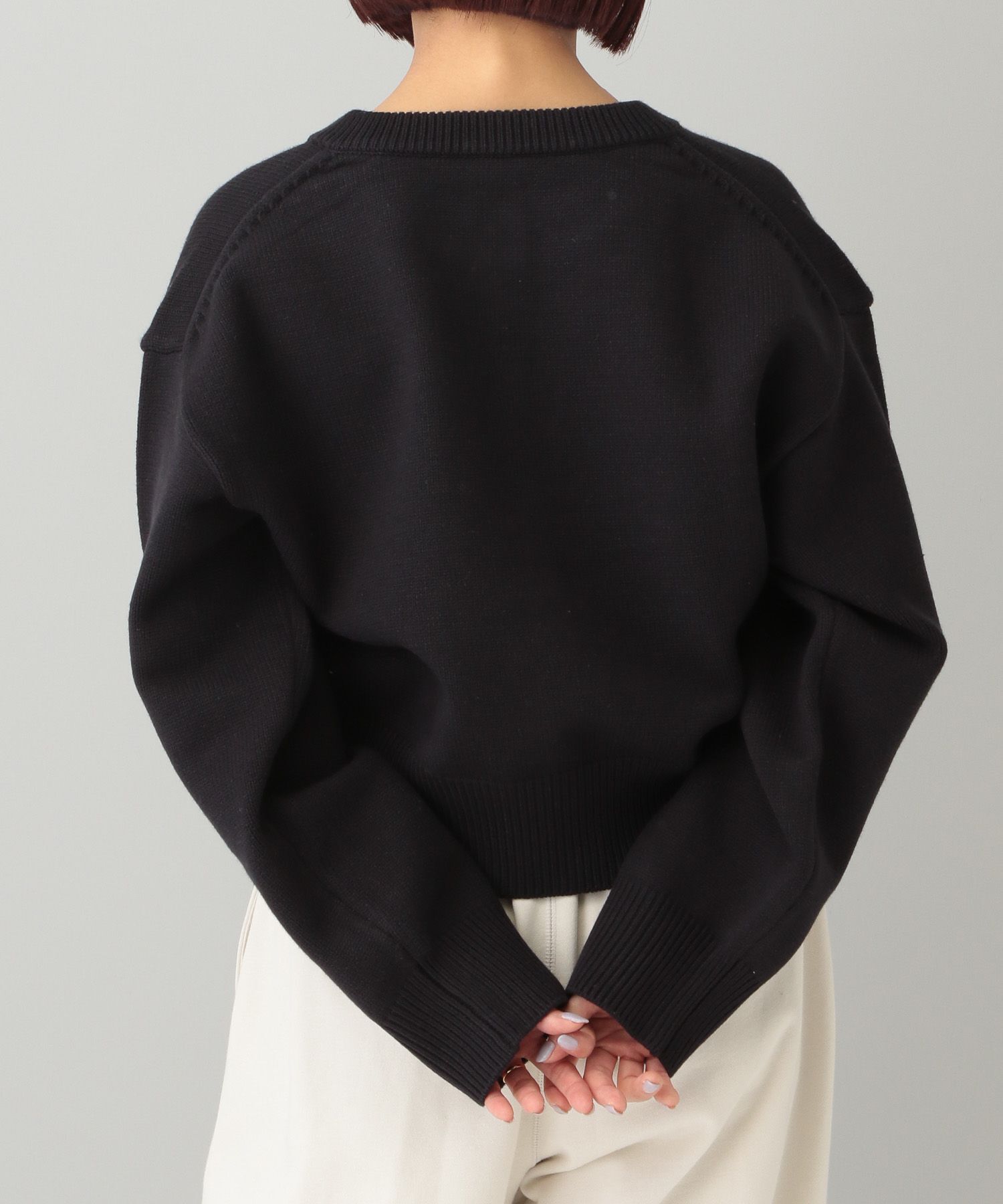 A part by 「【e/rm】リングボタンクルーカーディガン」|カーディガン|