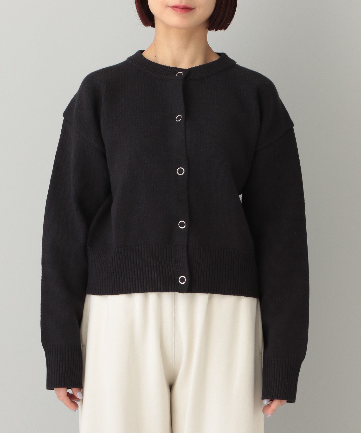A part by 「【e/rm】リングボタンクルーカーディガン」|カーディガン|