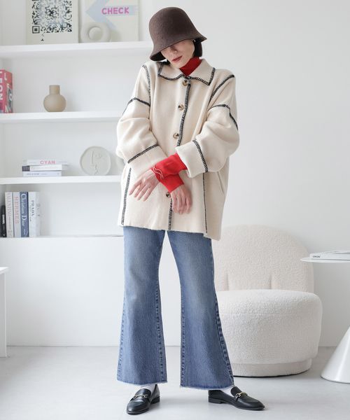 LOWRYS FARM「ＣＯＮＥフレアデニムパンツ＊」|デニム|