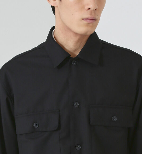 ABAHOUSE「【インバーテッドプリーツ】ワーク シャツブルゾン / オーバーシャツ」|シャツ・ブラウス|