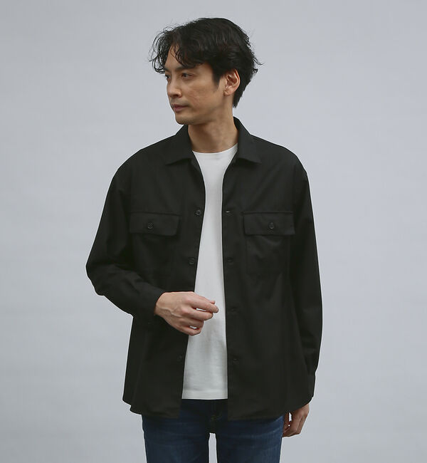 ABAHOUSE「【インバーテッドプリーツ】ワーク シャツブルゾン / オーバーシャツ」|シャツ・ブラウス|