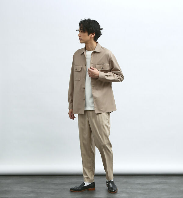 ABAHOUSE「【インバーテッドプリーツ】ワーク シャツブルゾン / オーバーシャツ」|シャツ・ブラウス|